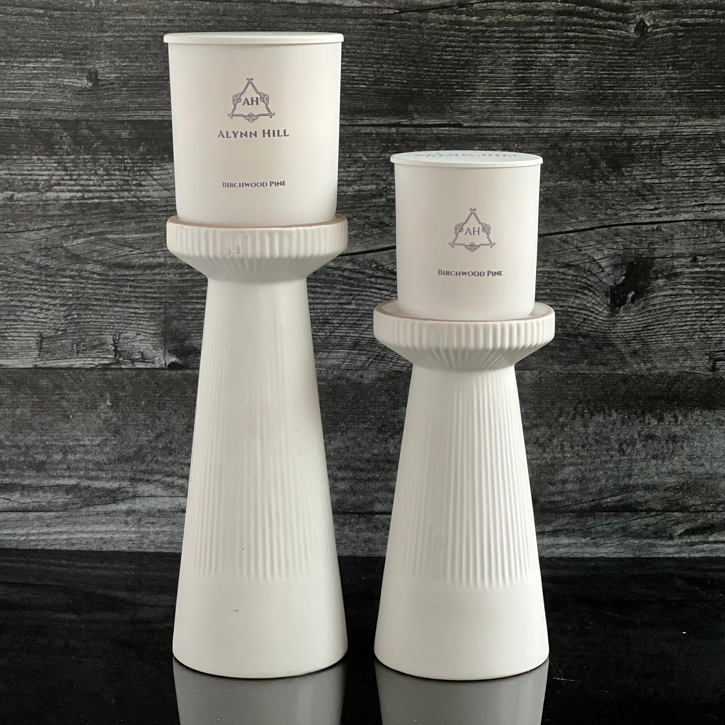 White Ceramic Pillar Holder