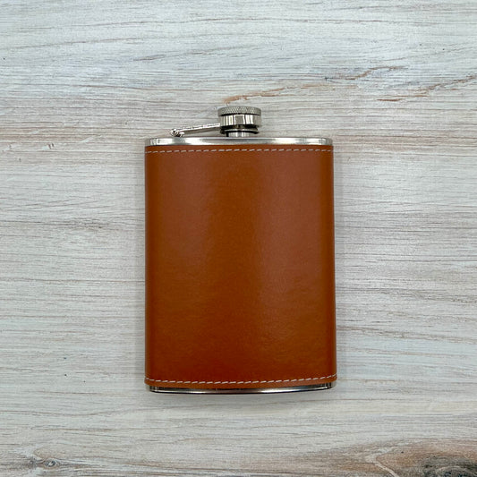 Flask - Brown Leather