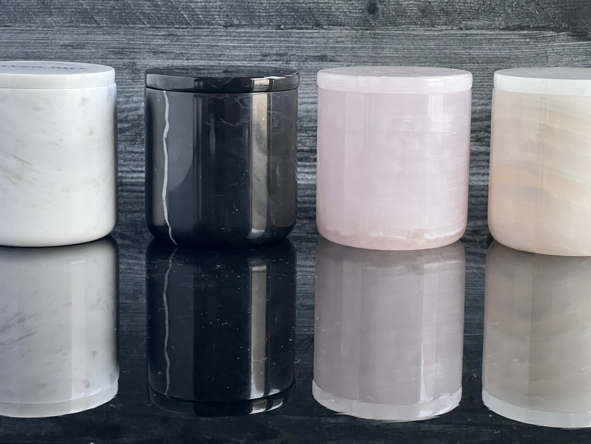 Jars Onyx Pink Stone Candle Jars, T-Light Holder from Pakistan